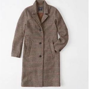 Abercrombie Wool Blend Dad Coat Brown